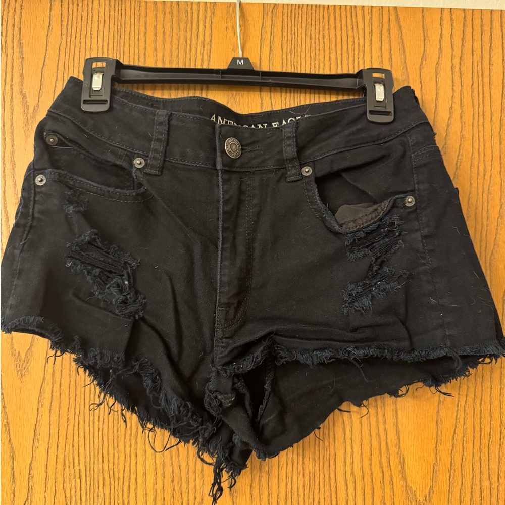 American Eagle Outfitters Black Distressed Women's Shorts